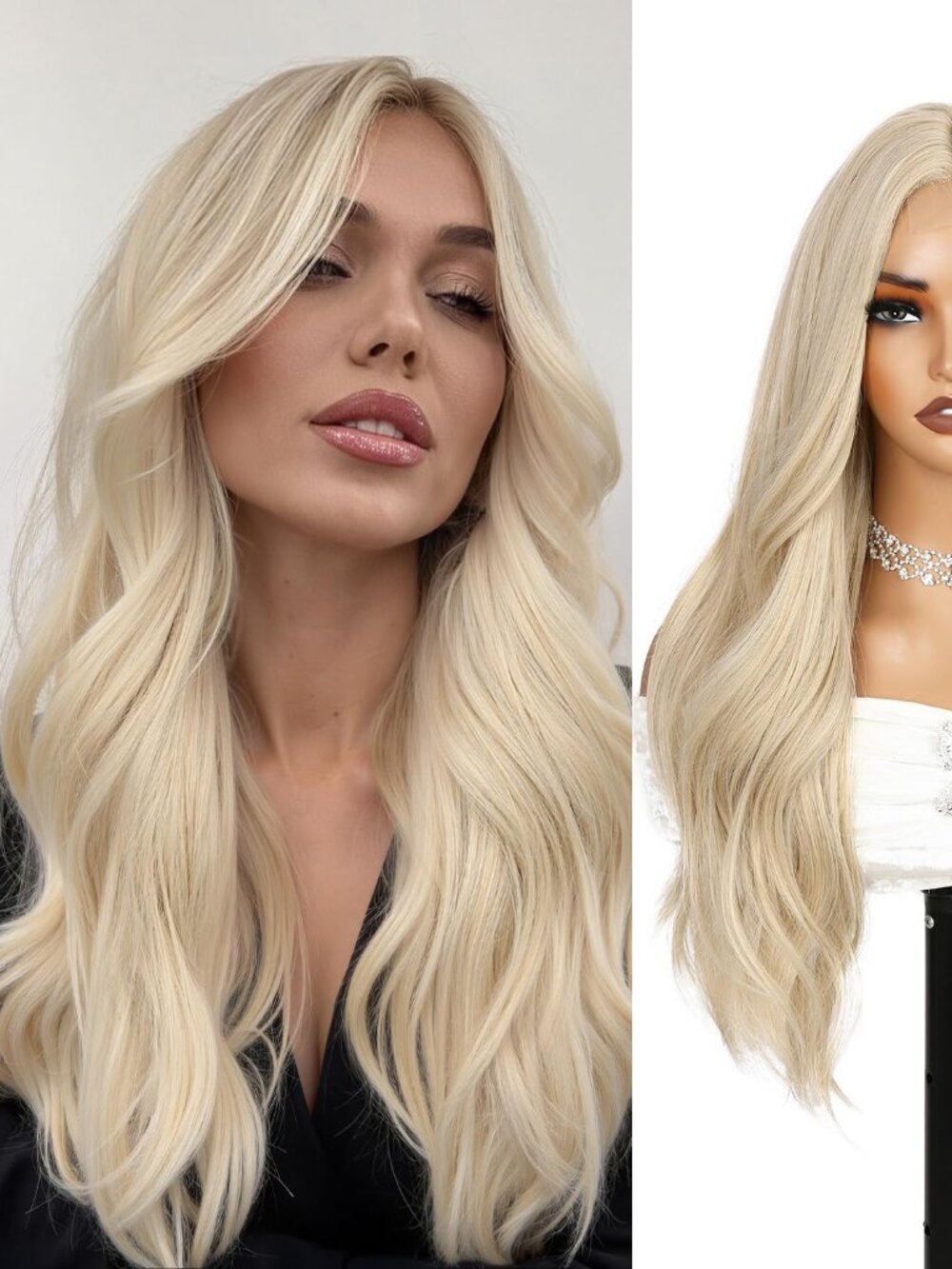 New WIGER Mixed Blonde Long Wavy Wig -  Middle Part - Curly Wavy Layered Wig